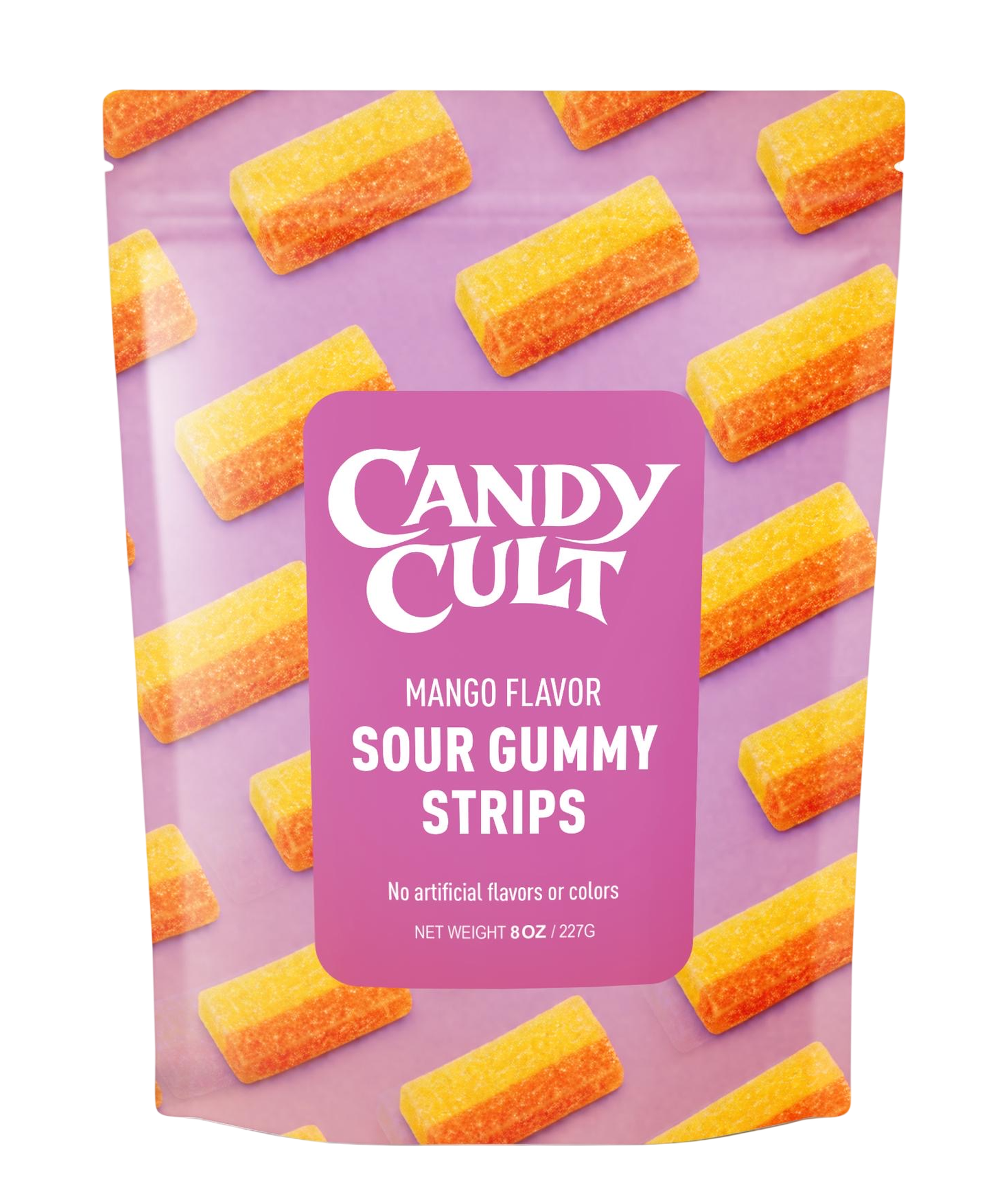 mango sour gummy strips