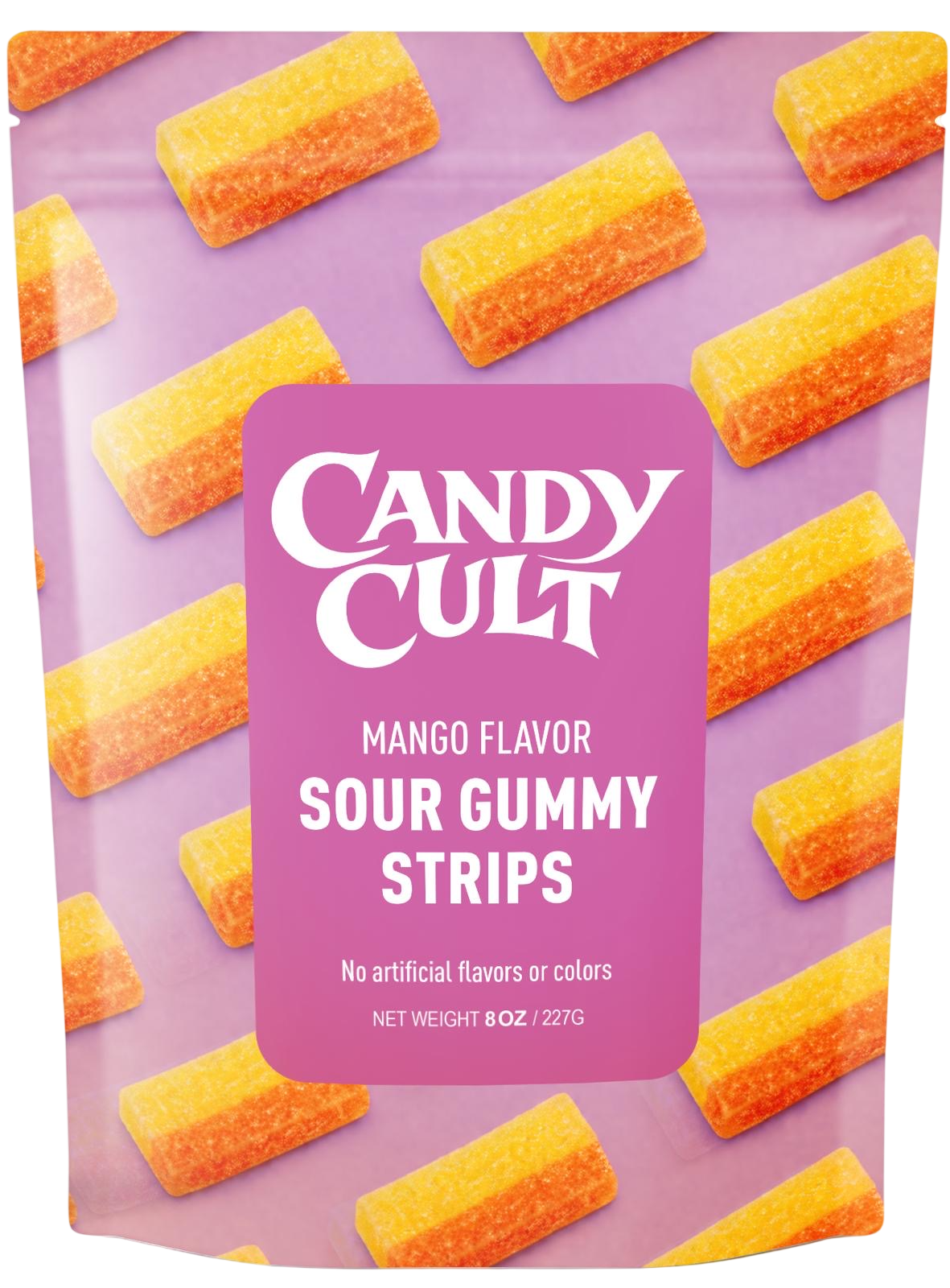 mango sour gummy strips